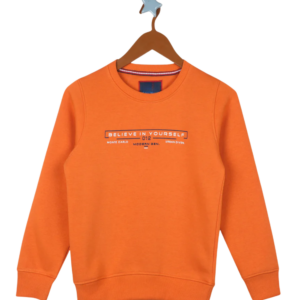 Orange Printed Sweatshirt