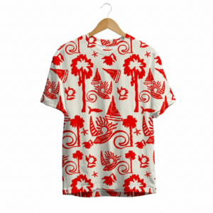 Red Tribal Tropic Print T-Shirt