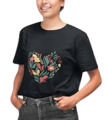 Floral Heart Graphic T-Shirt