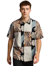 Tropical Patchwork Print Shirt