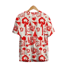 Red Tribal Tropic Print T-Shirt